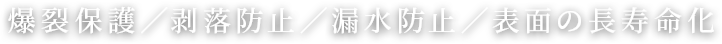 爆裂保護／剥落防止／漏水防止／表面の長寿命化